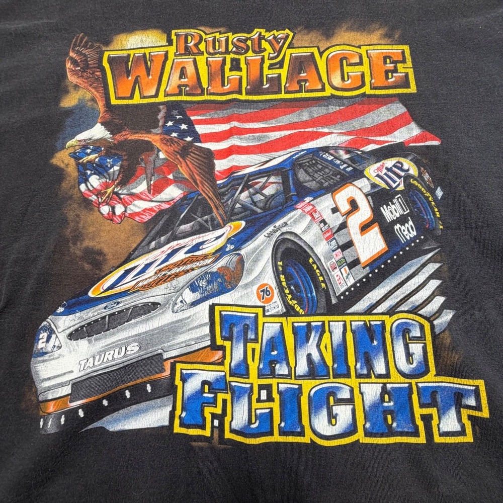 Vintage‎ Rusty Wallace NASCAR Tee XL Double Sided Chase Authentics